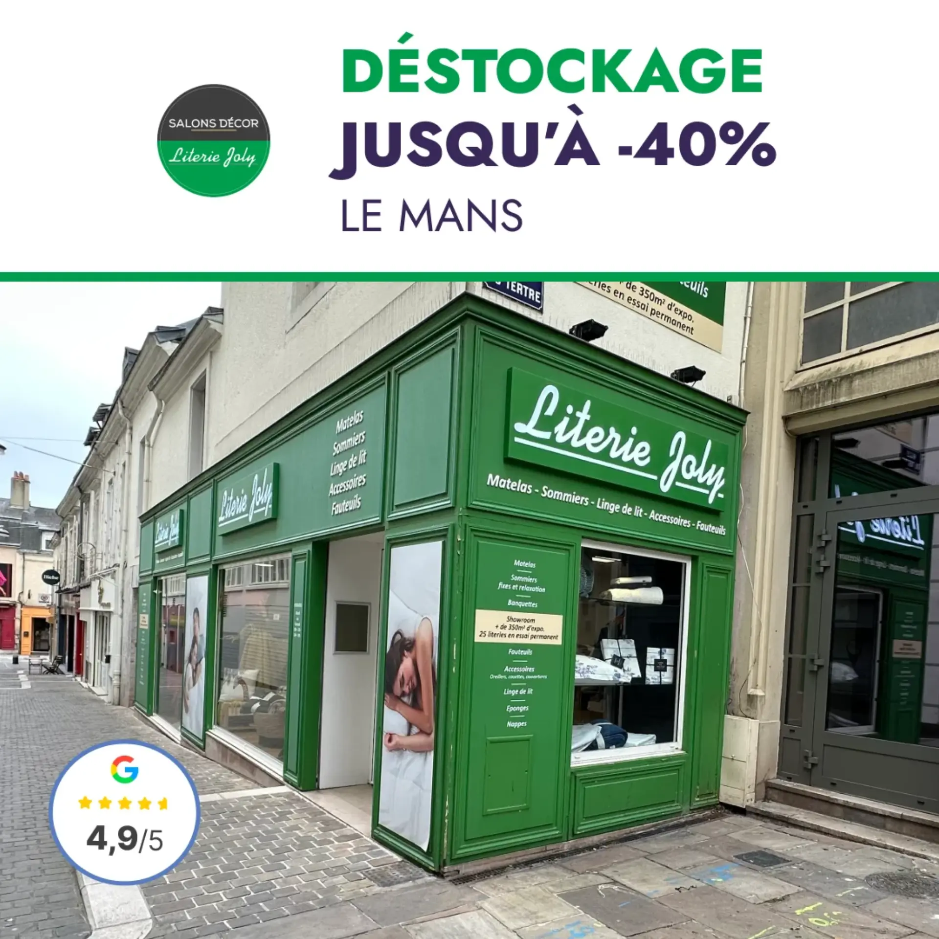 Vente privée literie - Événement promotionnel matelas sommiers magasin