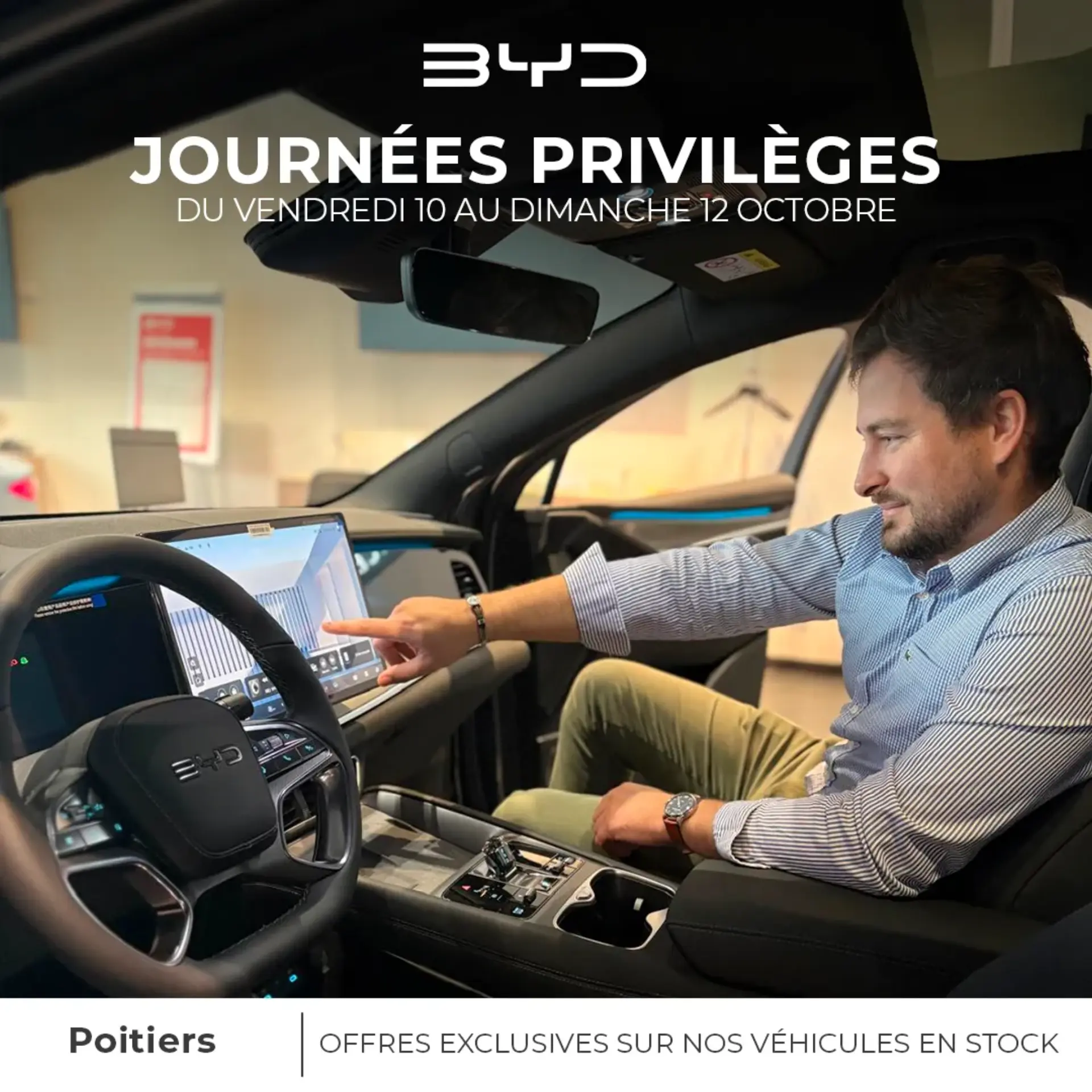 Vente privée BYD Poitiers - Événement déstockage véhicules électriques